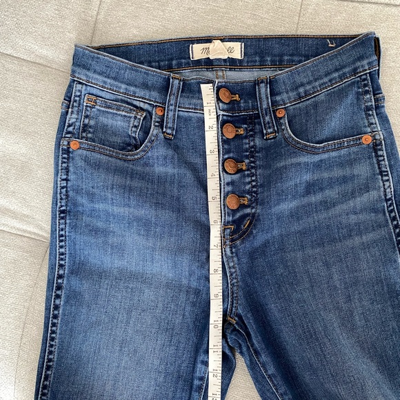 Madewell Contemporary 10" High-Waist Skinny Jeans Button Front - Size 25 - Picture 9 of 13